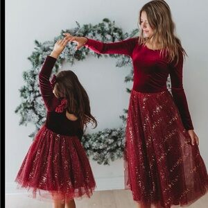 VELOUR BALLERINA DRESS (WOMEN) - RED VELVET by ELE STORY